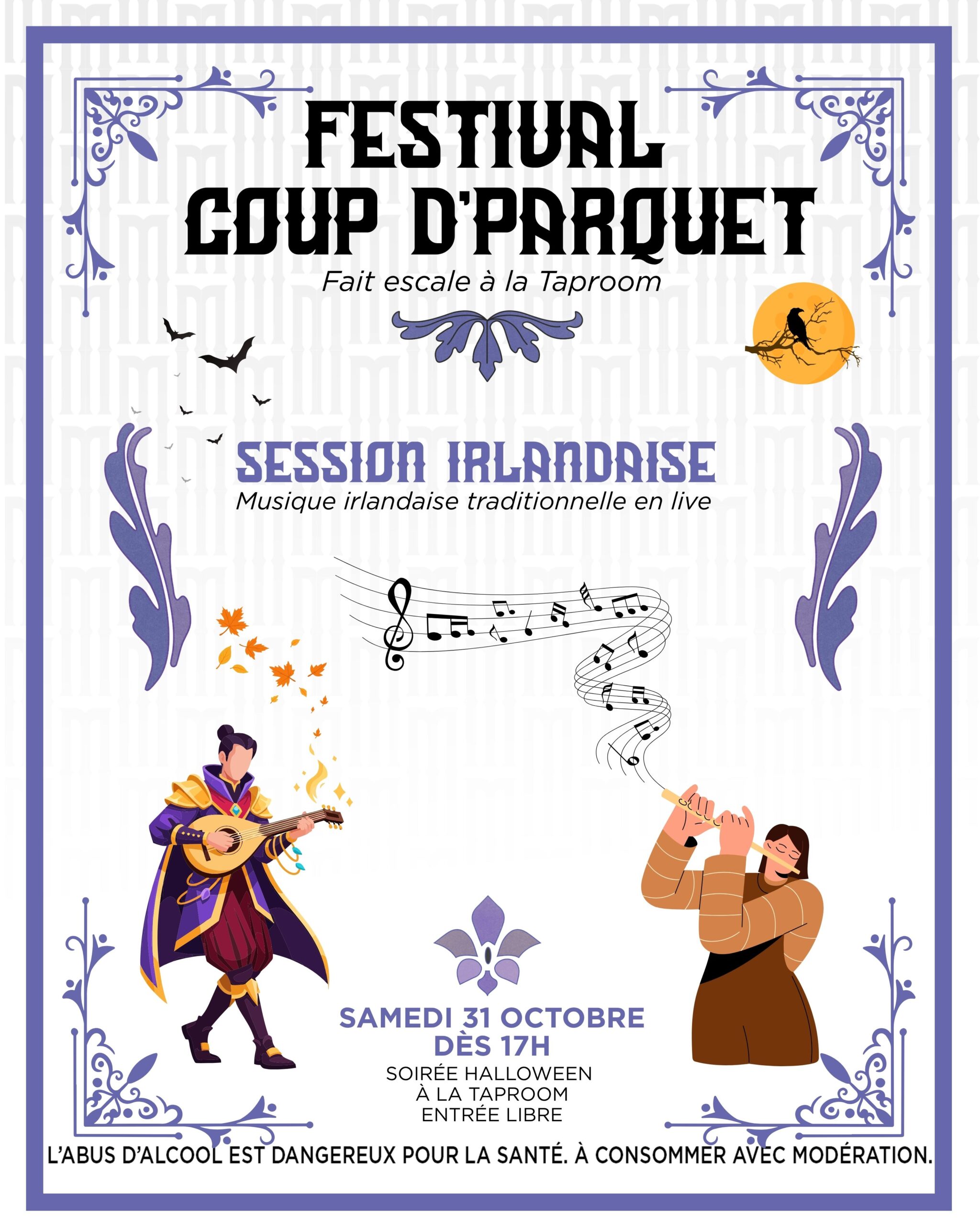 Affiche du Festival Coup d’Parquet à la Taproom Mage Malte le 31 octobre 2026
